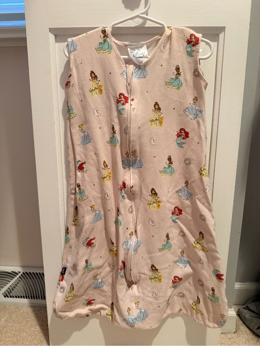 Disney Pink Princess Print Sleeveless Sleep Sack with Front Zip
